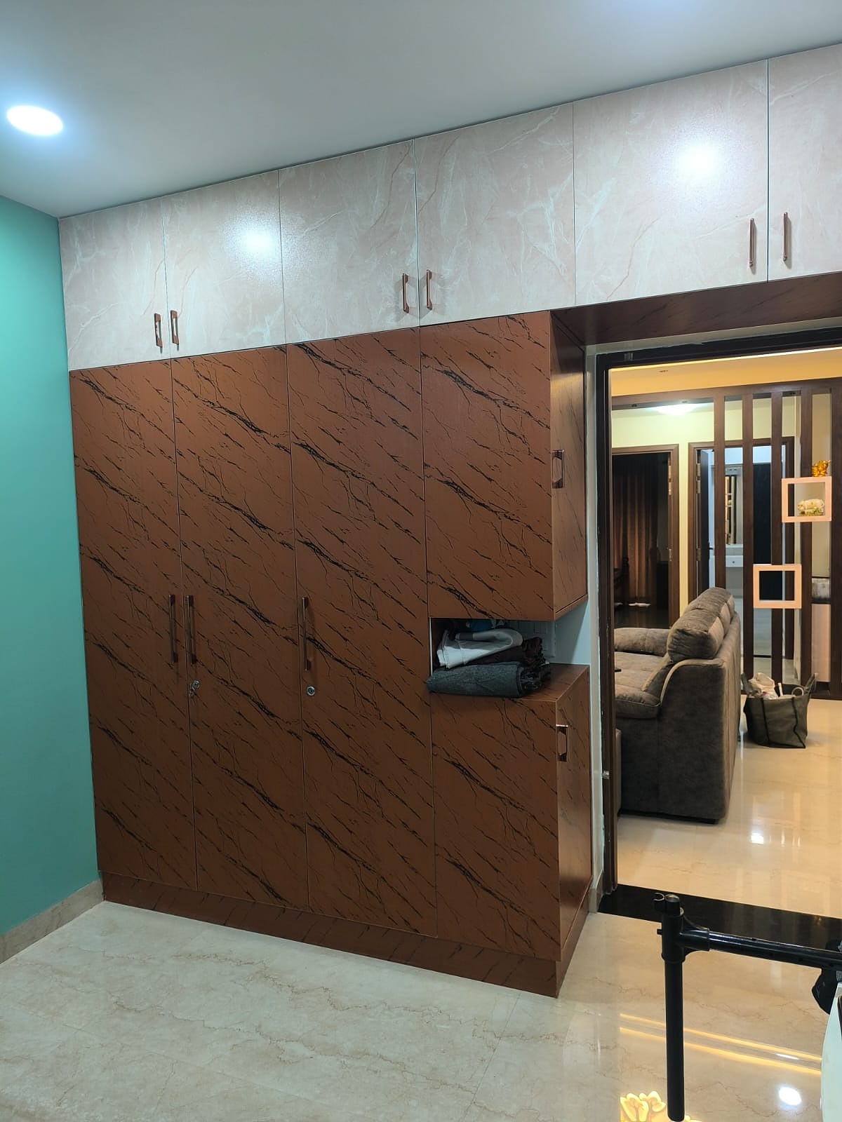 Copper marble finish wardrobe